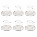 Teegläser-Set mit Untertassen 12-teilig für 6 Personen