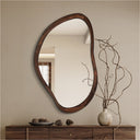 Organic Wandspiegel Braun – Asymmetrischer Design-Spiegel mit Holzoptikrahmen