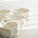 Nordic Müslischalen Set Weiss Glänzend 6-teilig – Porzellan Dessertschalen 12 cm