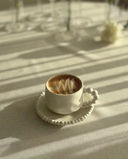 Kaffeetassen Set mit Untertassen 12-teilig 180 ml – Pearly Porzellan Weiß
