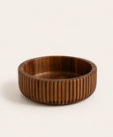 Akazienholz Servierschale Stripe 26 cm – Dekoschale, Obstschale & Snackschale