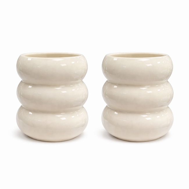 Bubble Becher 2-teilig für 2 Personen (Creme)