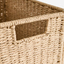 Wäschekorb geflochten mit Deckel & Leinenfutter – Natur, 45 × 27 × 64 cm