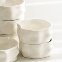 Nordic Müslischalen Set Weiss Glänzend 6-teilig – Porzellan Dessertschalen 12 cm
