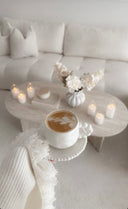 Kaffeetassen Set mit Untertassen 12-teilig 180 ml – Pearly Porzellan Weiß