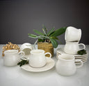 Özlife Porzellan-Kaffeetassen-Set – 12-teilig, Weiß