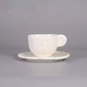 Espresso Tassen Set, 12-tlg., Steinzeug, 6 Tassen + 6 Untertassen, Creme
