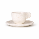 Espresso Tassen Set, 12-tlg., Steinzeug, 6 Tassen + 6 Untertassen, Creme