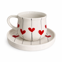 Handgemachtes Tassen-Set Herzen für 1 Person