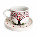Handgemachtes Tassen-Set Baum des Lebens für 1 Person
