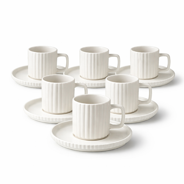 Porzellan-Espresso-Set Saturn 12-teilig für 6 Personen