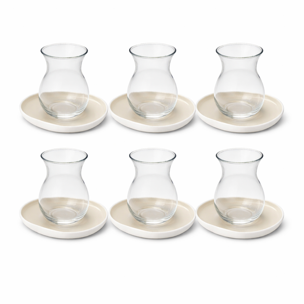 Teegläser-Set mit Untertassen 12-teilig für 6 Personen