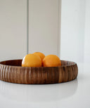 Akazie Stripe Tray Dekoschale Ø 30 cm Akazienholz Rund