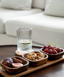 Akazie Element Schalen Set Servierschalen mit Tablett 33 x 10.8 cm