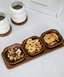 Akazie Element Schalen Set Servierschalen mit Tablett 33 x 10.8 cm