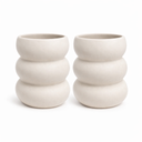 Bubble Becher 2-teilig für 2 Personen (Creme Matt)