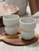 Luna Becher 2-teilig für 2 Personen (Creme Matt)