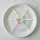 Vintage Porzellan-Löffel – 6er Set in Pastellfarben mit Rosenmotiv