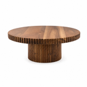 Tortenplatte Akazie Stripe rund 30 cm mit Fuss aus Akazienholz