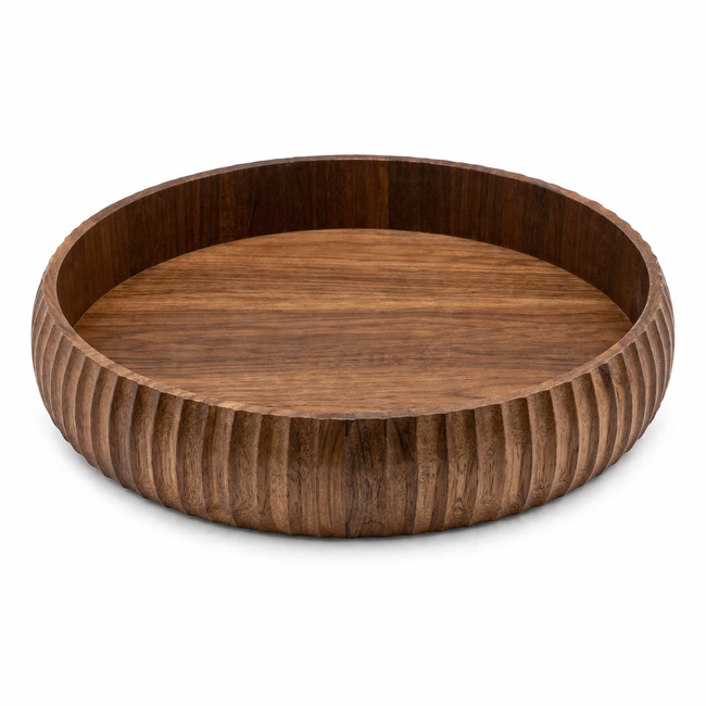 Akazie Stripe Tray Dekoschale Ø 30 cm Akazienholz Rund