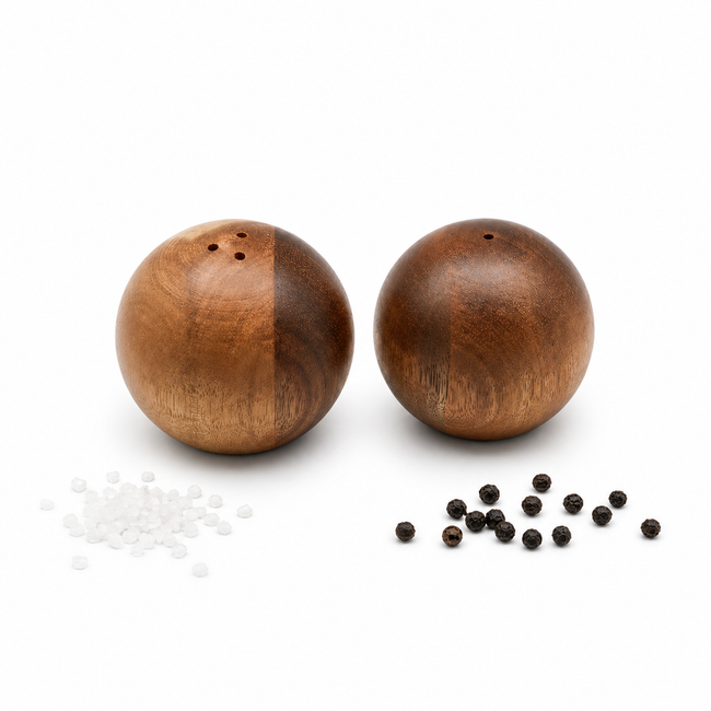 Akazie Talu Salz & Pfefferstreuer 2er Set Ø 7 cm Akazienholz Rund