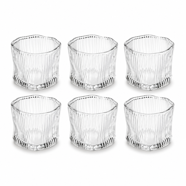 Diamond Stripe Gläser Set 6-teilig 200 ml Trinkgläser Glas
