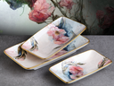 3-teiliges Servierplattenset mit Blumenmotiv – Gönül Collection