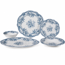 Vintage Tafelservice 25-teilig für 6 Personen – Porzellan – Weiss/Blau