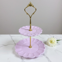 Etagère "Flora" Rosa – 2-stöckig mit Goldgriff