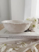 Almina Pearly Servierschale 22 cm – Porzellan Salat- & Obstschale Weiss