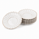 Almina Bloomy Teeunterteller 6er Set – Porzellan Untertassen Ø 13 cm Creme
