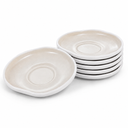 Bricard Barles Untertassen Set 6-teilig in Weiss/Taupe