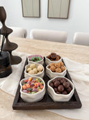 Nordic Dip Schälchen Set Weiss Glänzend 6-teilig – Porzellan Snackschalen 10 cm