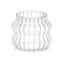 Bubble Trinkgläser 6er Set 410 ml aus transparentem Glas mit vertikalem Strukturdesign