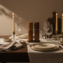 Salz- & Pfeffermühlen-Set aus Holz mit Ständer – 2-teilig, Braun