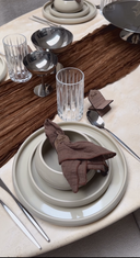 Almina Lissa Bonna Biscuit Geschirrset 27-teilig aus Porzellan für 6 Personen – Beige