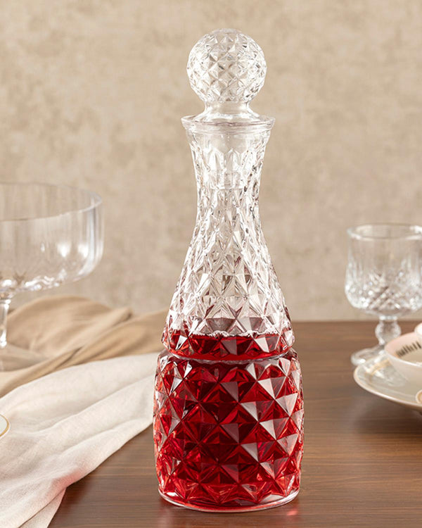 Flora Glaskaraffe 1 L in Kristalloptik – 100 % handgemacht