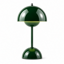 LED Akku Tischlampe in Dunkelgrün 30 cm – dimmbare Mushroom Lampe aus Eisen mit Touch-Steuerung