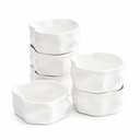 Nordic Müslischalen Set Weiss Glänzend 6-teilig – Porzellan Dessertschalen 12 cm