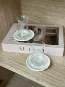 Almina Pearly Tee-Untertassen 6er Set – Porzellan – Weiss – Ø 11 cm
