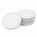 Almina Pearly Tee-Untertassen 6er Set – Porzellan – Weiss – Ø 11 cm