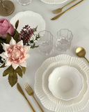 Tafelservice 25-teilig – Weiss mit Blumenmuster – für 6 Personen