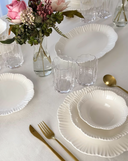 Tafelservice 25-teilig – Weiss mit Blumenmuster – für 6 Personen