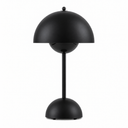 Mushroom LED Tischlampe Schwarz matt – Akkubetrieb, Touch-Dimmer, 30 cm