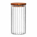 Vorratsgläser 6er Set mit Akazienholzdeckel – 500/1000/1500 ml | Borosilikatglas