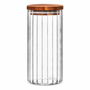 Vorratsgläser 6er Set mit Akazienholzdeckel – 1000 ml | Borosilikatglas