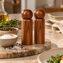 Salz- & Pfeffermühlen aus Holz mit Keramikmahlwerk – 2er Set – 16.5 cm