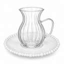 Teegläser mit Untertassen 12-teilig – 220 ml – Weiss