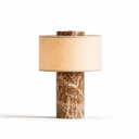Tischlampe aus echtem braunem Marmor | 24cm