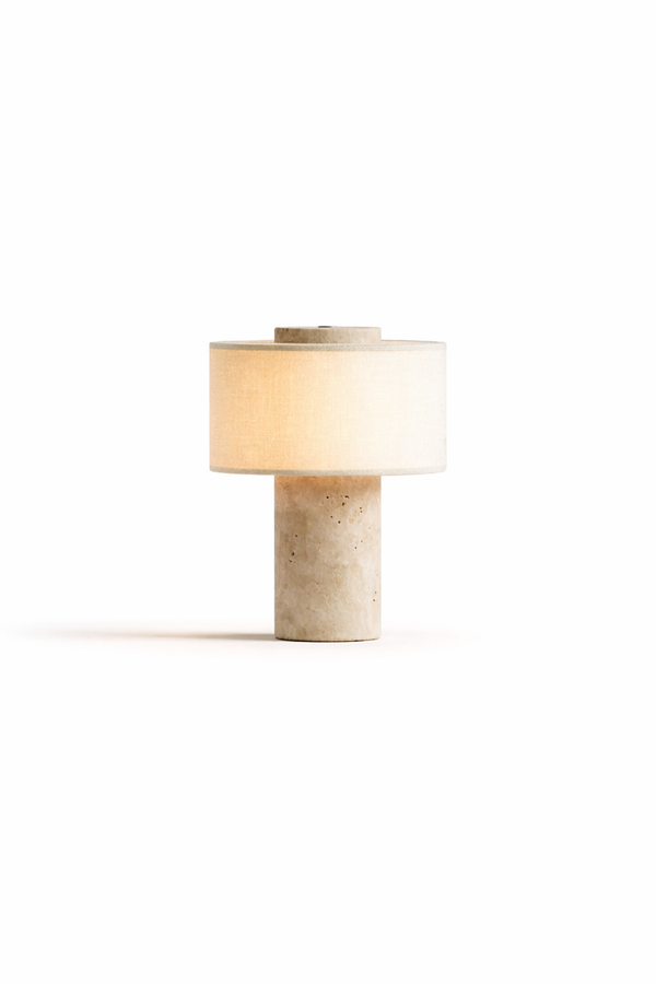 Aurie tragbare Tischlampe aus Travertinstein